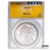 1885 Morgan Silver Dollar ANACS MS63