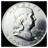 1960-D Silver Half Dollar Franklin UNCIRCULATED
