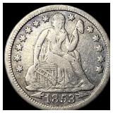 1853 Arrows Seated Liberty Dime NEARLY UNCIRCULATE