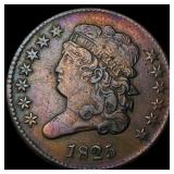 1825 Copper Half Cent NEARLY UNCIRCULATED