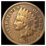1876 Indian Head Cent ABOUT UNCIRCULATED