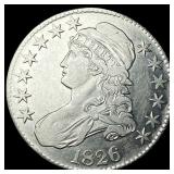 1826 Silver Capped Bust Half Dollar CLOSELY  UNCI