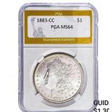 1883-CC Morgan Silver Dollar PGA MS64
