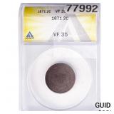 1871 Two Cent Piece ANACS VF35