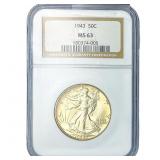 1943 Walking Liberty Half Dollar NGC MS63