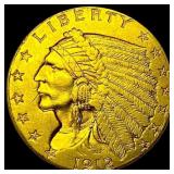 1912 Indian Head Gold $2.50 Quarter Eagle CLOSELY