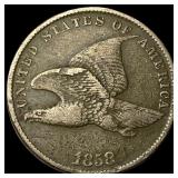 1858 Copper-Nickel Flying Eagle Cent ABOUT UNCIRCU