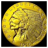 1915 Indian Head Gold $2.5 Quarter Eagle CLOSELY U
