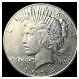 1934-S Peace Silver Dollar CLOSELY  UNCIRCULATED