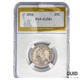 1856 Seated Liberty Quarter PGA AU58+
