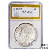 1879-S Morgan Silver Dollar PGA MS65