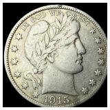 1915-S Silver Barber Half Dollar ABOUT  UNCIRCULA