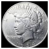 1934 Peace Silver Dollar NEARLY UNCIRCULATED