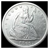 1869-S Silver Half Dollar CLOSELY UNCIRCULATED