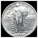 1918-S Silver Standing Liberty Quarter CLOSELY UNC