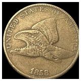1858 Copper-Nickel Flying Eagle Cent ABOUT UNCIRCU