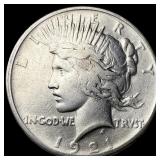 1921 Silver Peace Dollar NEARLY UNCIRCULATED