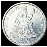1874 Arrows Silver Seated Liberty Dime  UNCIRCULA