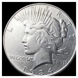 1934 Silver Peace Dollar CHOICE AU