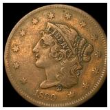 1839 Braided Hair Large Cent LIGHTLY  CIRCULATED