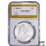 1891-S Morgan Silver Dollar PGA MS63