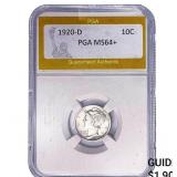 1920-D Mercury Silver Dime PGA MS64+