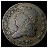 1825 Braided Hair Half Cent NICELY CIRCULATED