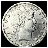 1904-O Silver Barber Quarter CLOSELY UNCIRCULATED