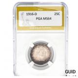 1916-D Barber Quarter PGA MS64