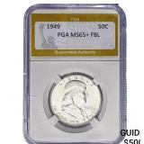 1949 Franklin Half Dollar PGA MS65+ FBL