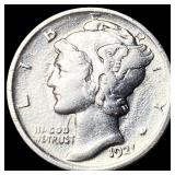 1921 Silver Mercury Dime CLOSELY UNCIRCULATED