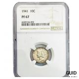 1941 Mercury Silver Dime NGC PF67