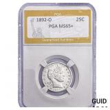 1892-O Barber Quarter PGA MS65+