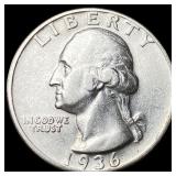 1936-D Silver Washington Quarter CLOSELY  UNCIRCU