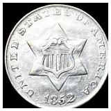 1852 Silver Three-Cent Piece CHOICE AU