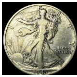 1943-S Silver Walking Liberty Half Dollar NEARLY U