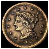 1852 Braided Hair Large Cent CLOSELY UNCIRCULATED