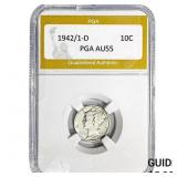 1942/1-D Mercury Silver Dime PGA AU55