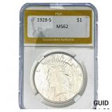 1928-S Silver Peace Dollar PGA MS62