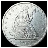 1877-S Silver Seated Liberty Half Dollar  NEARLY