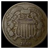 1869 Copper 2 Cents LIGHTLY CIRCULATED