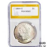 1884-CC Morgan Silver Dollar PGA MS63