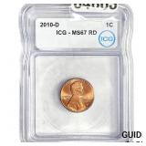 2010-D Lincoln Shield Penny ICG MS67 RD