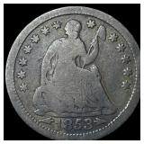 1853 Arrows Seated Liberty Half Dime NICELY CIRCUL