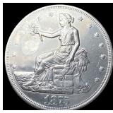 1875-CC Silver Trade Dollar NEARLY UNCIRCULATED