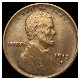 1913-S Lincoln Wheat Cent CLOSELY UNCIRCULATED