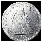 1872 Seated Liberty Silver Dollar CLOSELY  UNCIRC