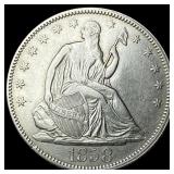 1858 Silver Seated Liberty Half Dollar  CLOSELY U