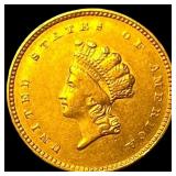 1854 Gold $1 Indian Head Type 2 NEARLY UNCIRCULATE