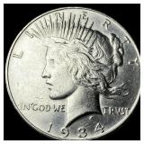 1934 Silver Peace Dollar CLOSELY UNCIRCULATED